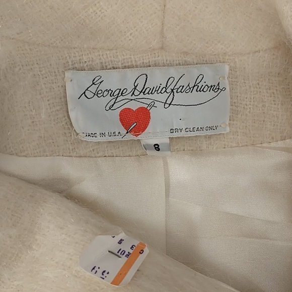 Vintage 80s / 90s Cream Mohair Blazer Jacket Deadstock Tailored Ivory Designer - Picture 7 of 12